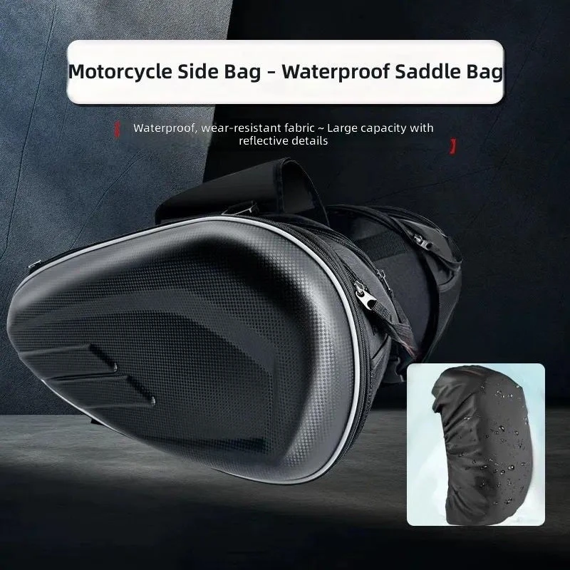 for Motorcycle Saddle Bag Side Pouch Helmet Storage Bilateral Multi-functional Travel Luggage Universal Fit