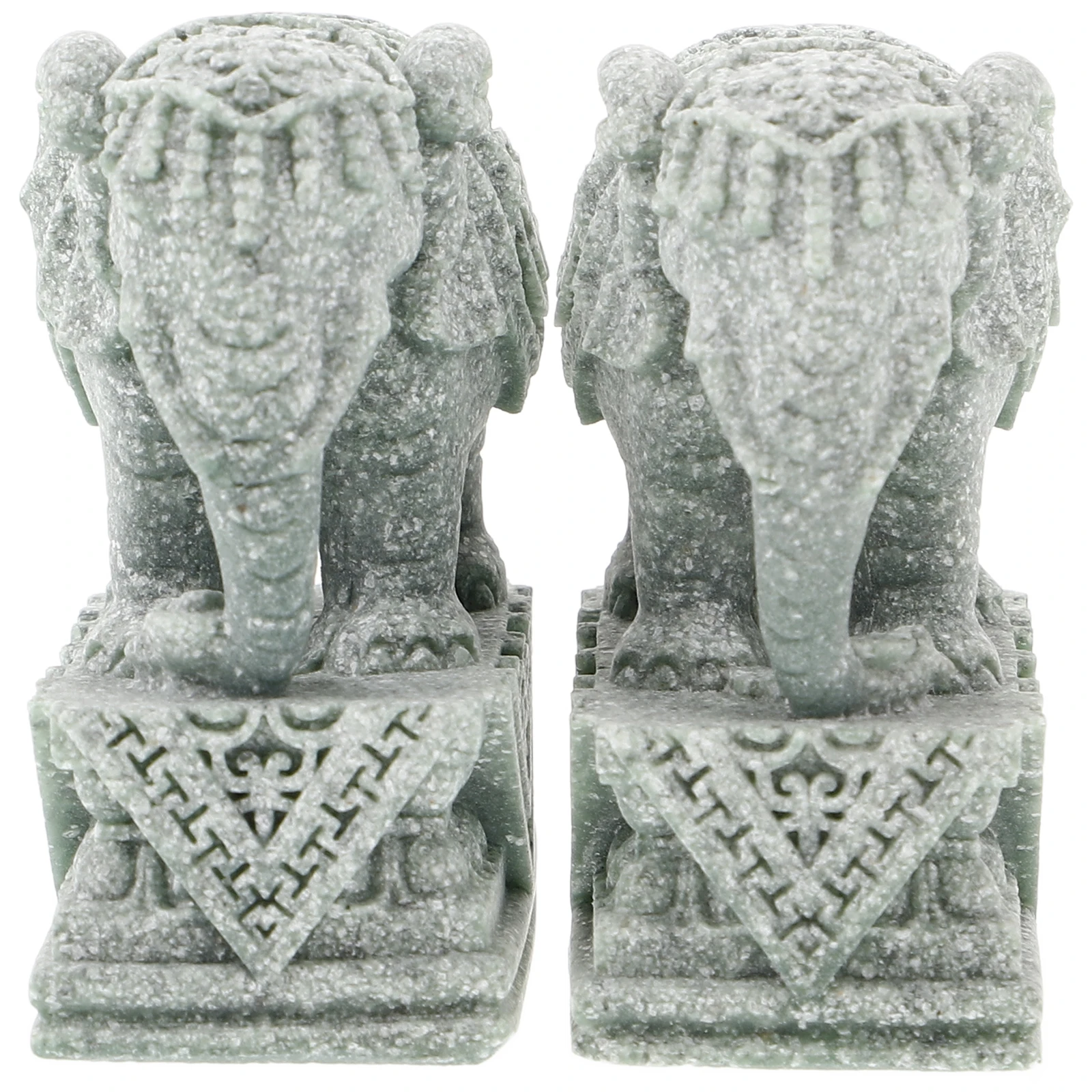 

1Pair Unique Elephant Decor Sandstone Handcrafted Mini Sculpture for Home Office Desktop Garden Indoor Outdoor Decoration