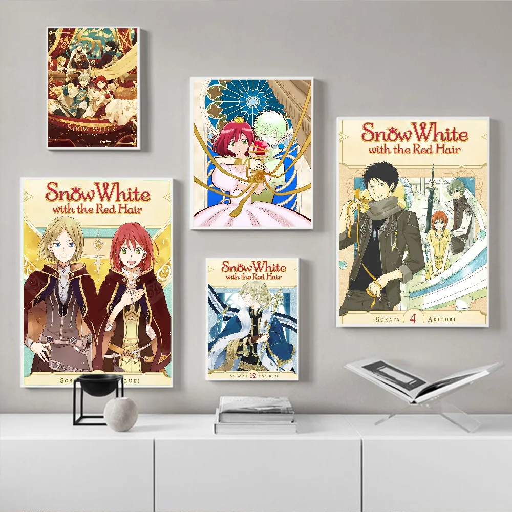 

Snow White with the Red Hair Anime Posters Sticky Decoracion Painting Wall Art White Kraft Paper Wall Decor