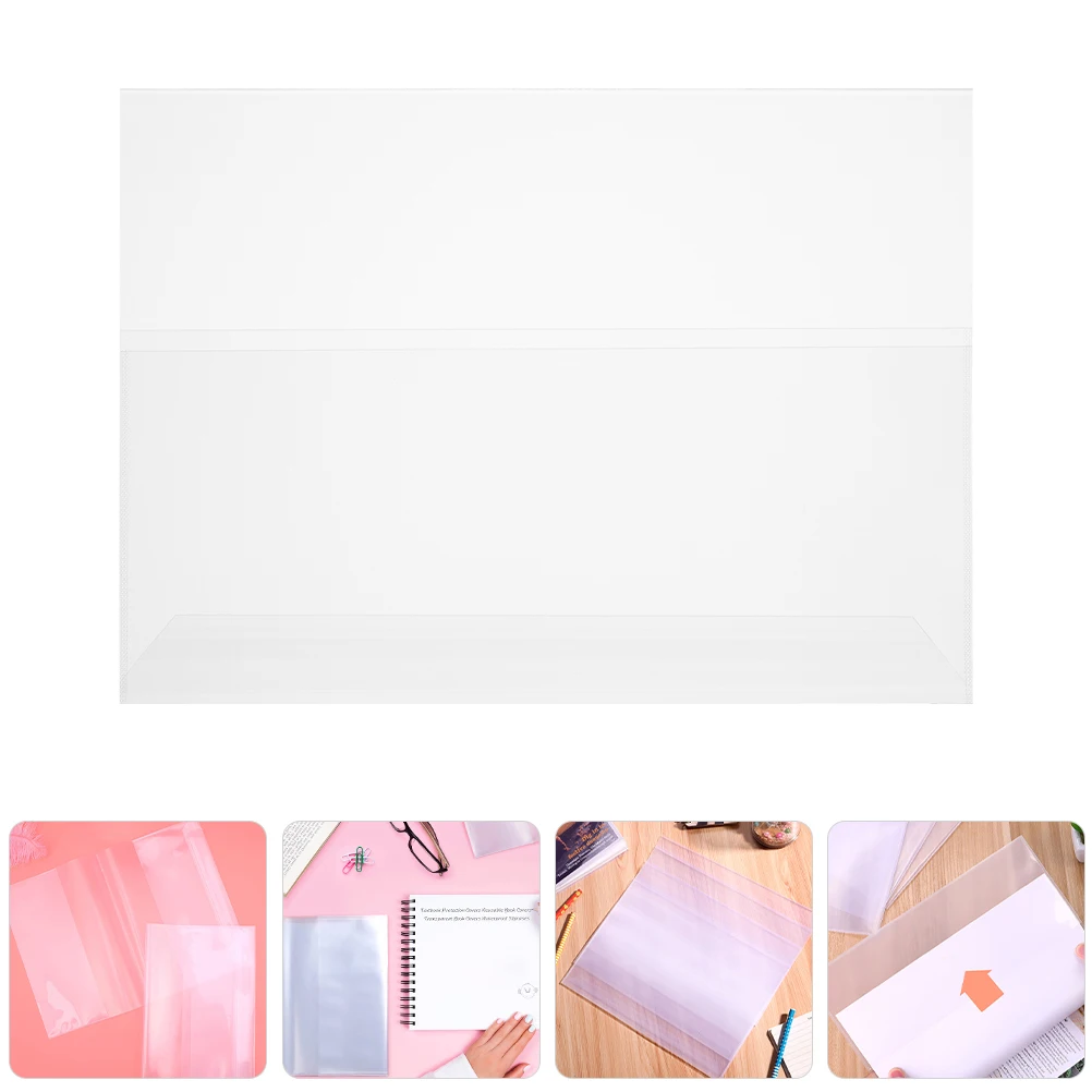 

20pcs Clear Book Covers Waterproof Adjustable Plastic Cover For Books Protect Documents Planner Magazine School Office Library