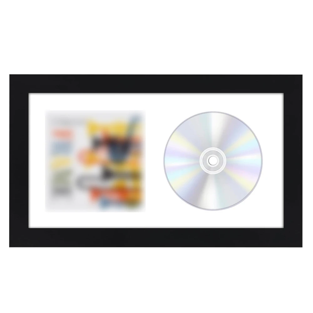 

Display Music Discs 13.77*7.48 Inches CD Display Stand CD Storage Holder Dust Shield Protection Stylish Black Frame