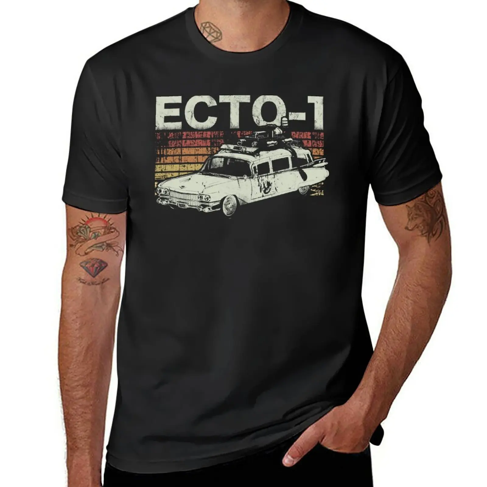 

New Retro Ecto 1 TShirt T-Shirt summer top cute clothes men graphic t shirts