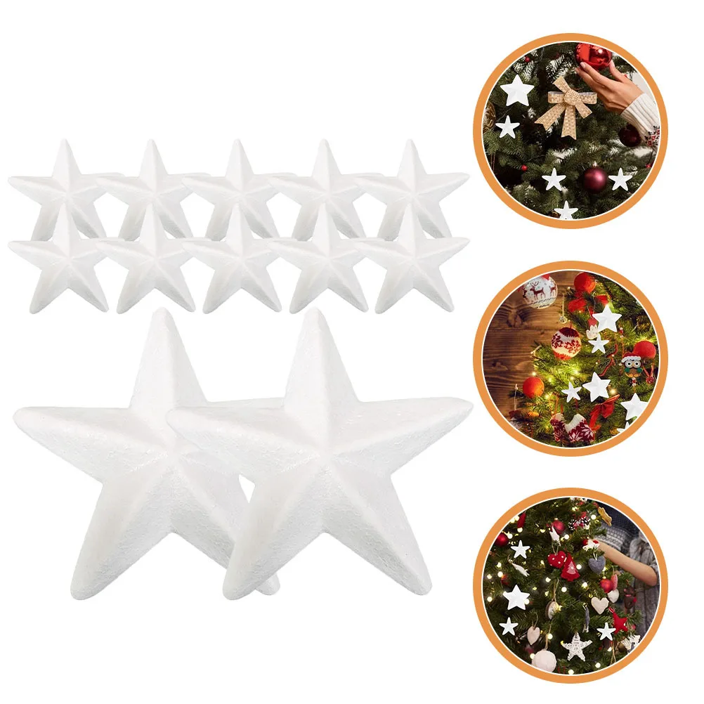 

12Pcs Foam Star Shaped Xmas Ornaments DIY Craft Christmas Decorations for Party and Home Foams Stars Craft Foams Stars