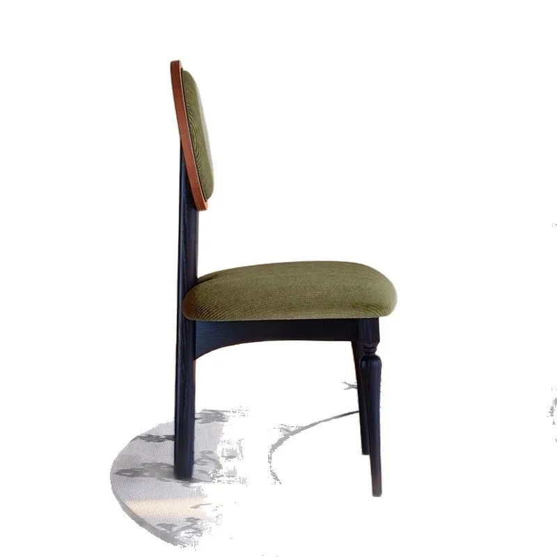 

Cream retro French solid wood dining chair household simple chair makeup back chair