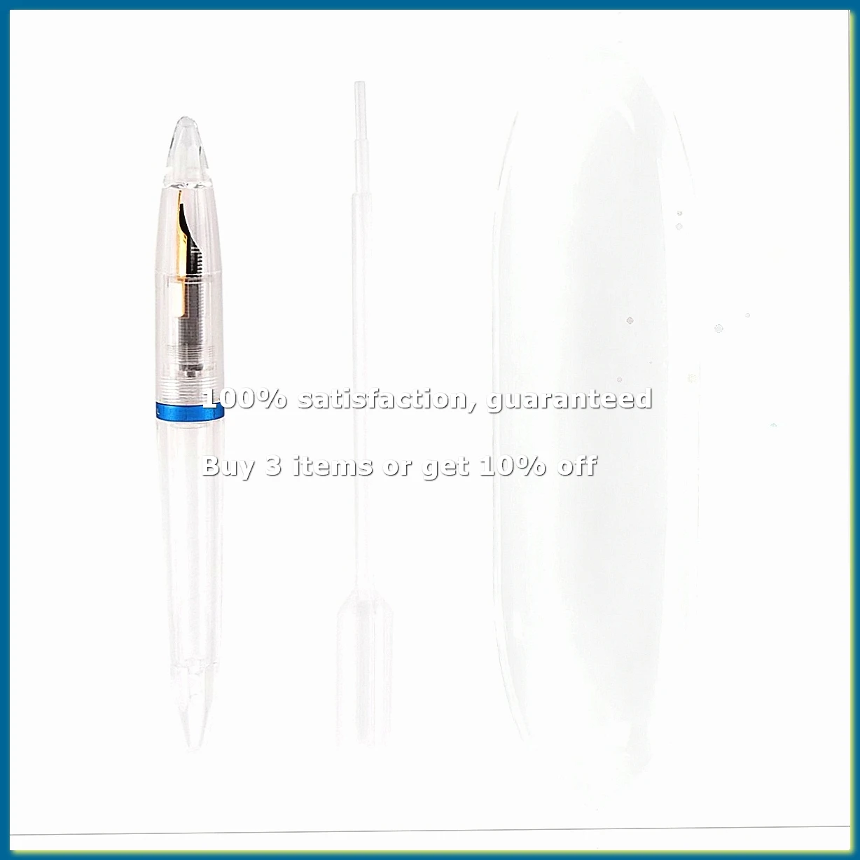 0.5mm Nib Fountain Pen with Eyedropper High Capacity Transparent Pens Office School Supplies for Student