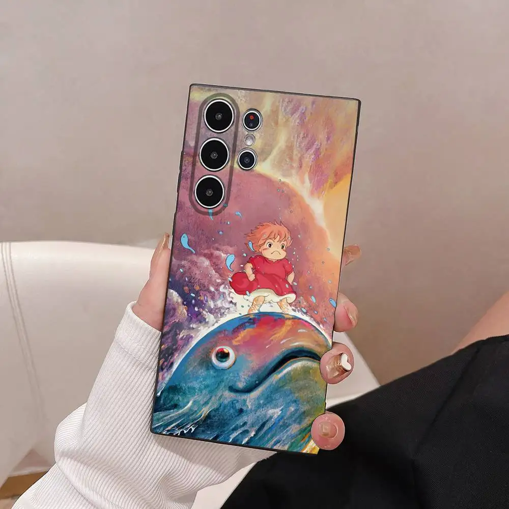 A-P-P-PonyoS على C-CliffS أنيمي جراب هاتف للهاتف S سلسلة s21 s22 s23 s24 s25 FE Plus Ultra TPU لينة إلى جراب صديق للبشرة