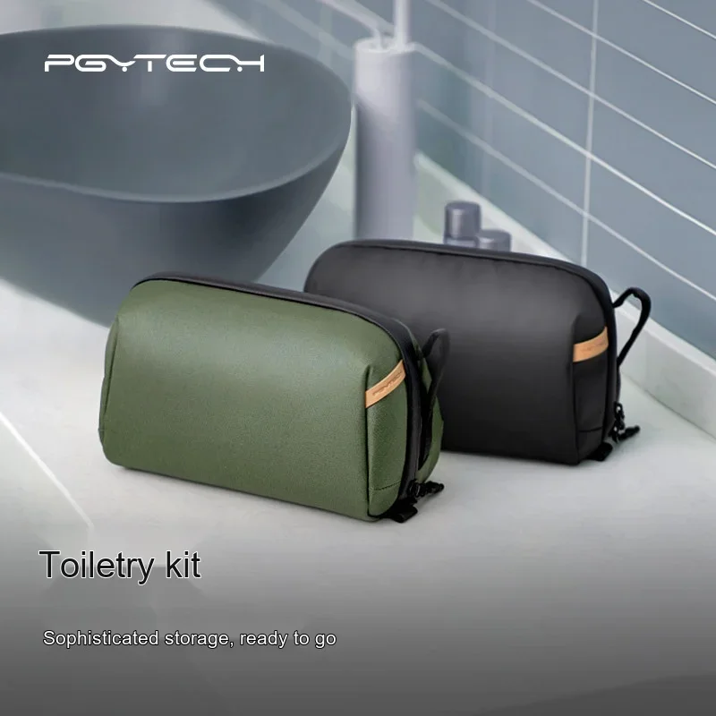 PGYTECH Travel Toiletry Bag Twilight Black P-CB-096 Water-Resistant Wash Pouch Dry Wet Organizer for Gym Camping Trip