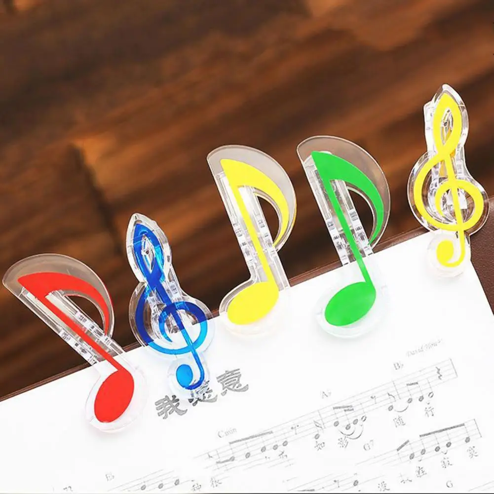 

Thickened Clip Reusable Clip Musical Scale Shape Note Clip Reusable Hollow Out Portable Memo Paper for Office School Stationery