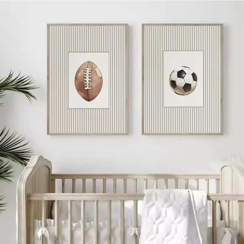 Baseball Football Golf Basketball Vintage – Frameless Canvas Sports Illustration Art for Nursery Home Decor 2026