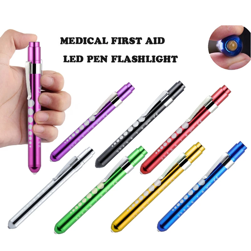 

1PC Pen Type Aluminum Pocket Medical Penlight Torch Otoscope LED Flashlight Ophthalmoscope for Doctor Nurse Emergency First Aid