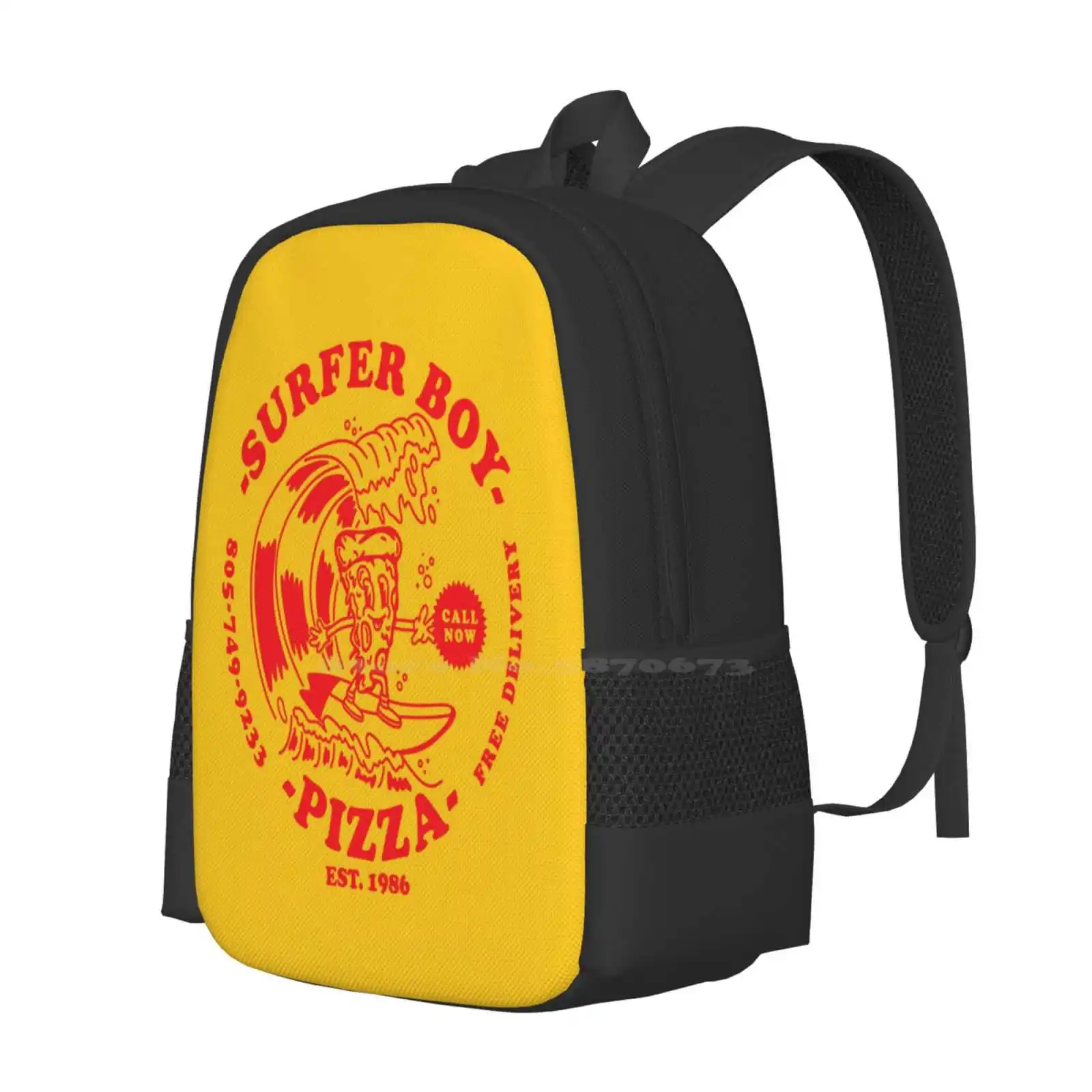 Surfer Boy Pizza Delivery Hot Sale Schoolbag Backpack Fashion Bags Surfer Boy Pizza Pizza Shop Mascot Retro Season 4 Delivery