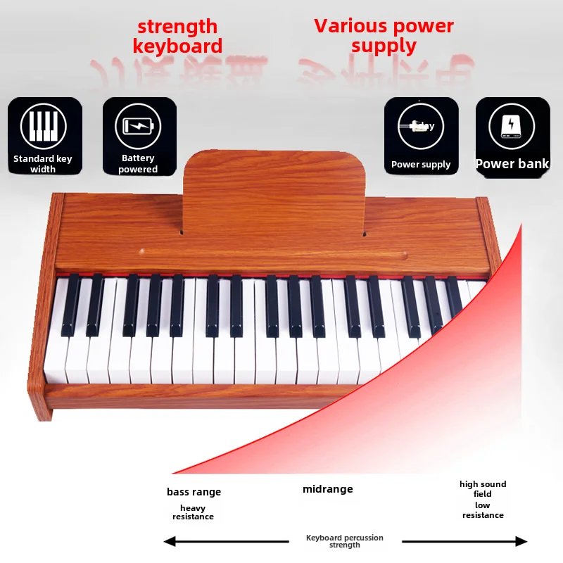 Children Bluetooth wooden piano beginners electronic piano toys year-old boys and girls gift upgrade version of professional per