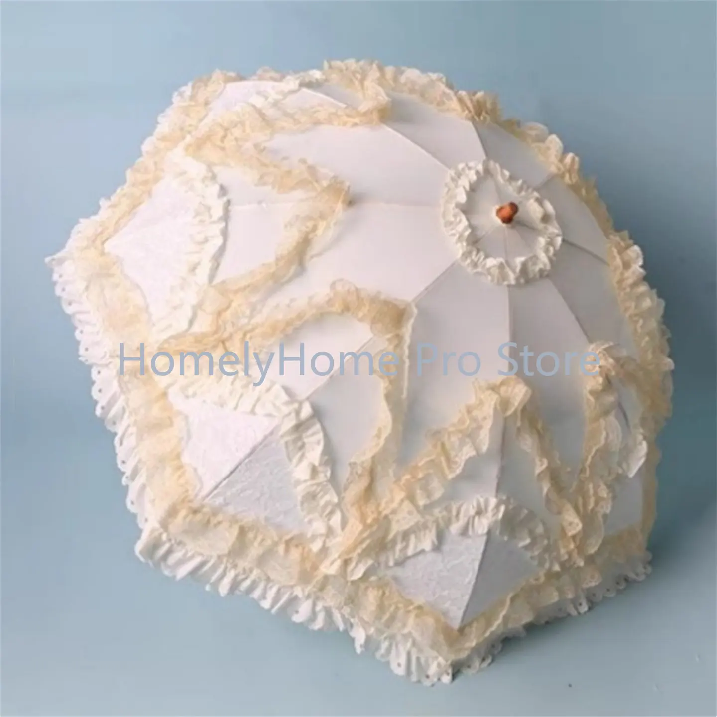 Vintage Multi-layer Lace Princess Long Umbrella Sweet Lolita Palace Handmade Parasol UV Protection Rain Sun Dual Use Umbrella