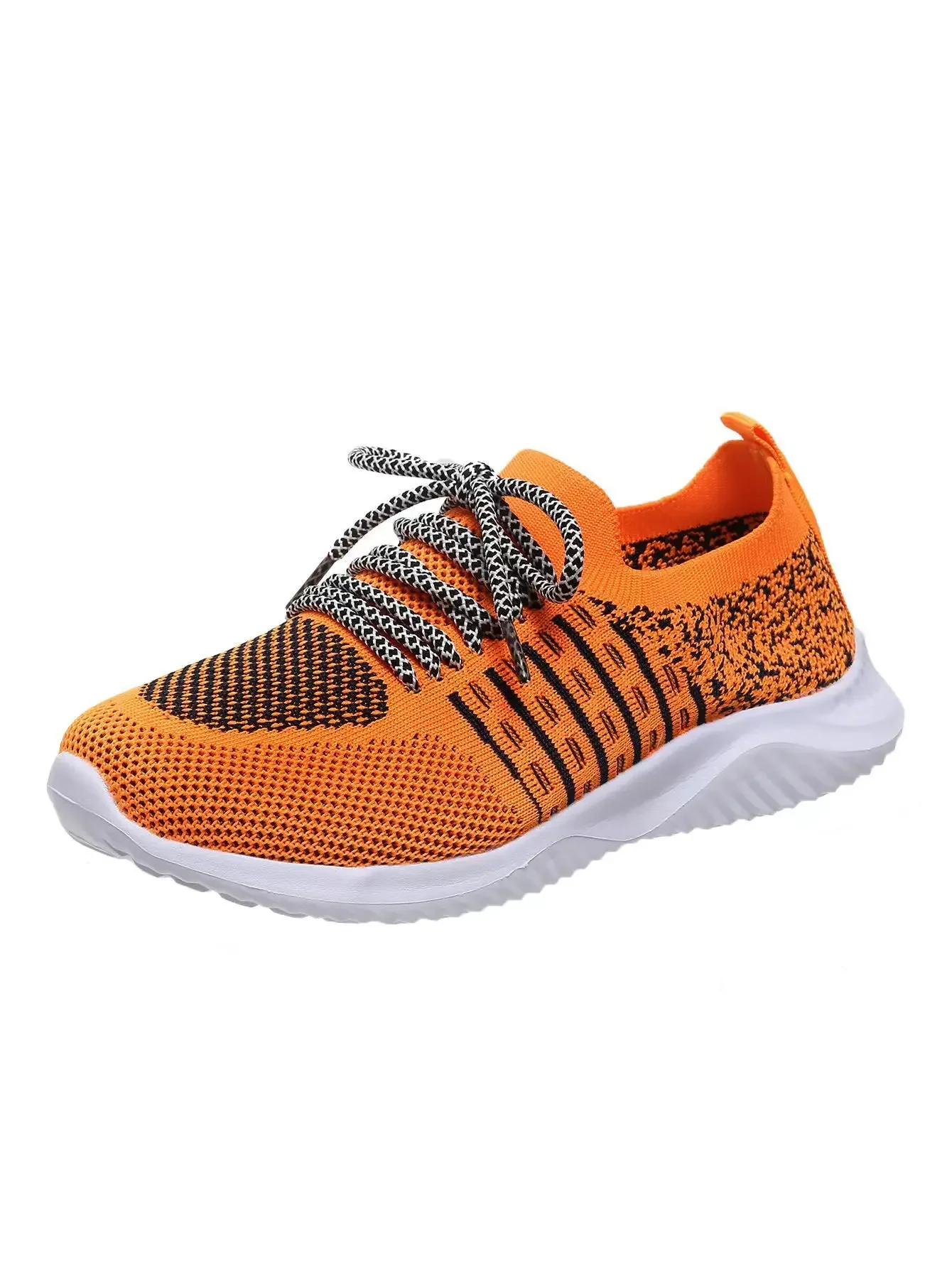 Lightweight Breathable Running Shoes for Women Non Slip Knitted Green Sneakers Woman Soft Sole Slip On Casual Flats