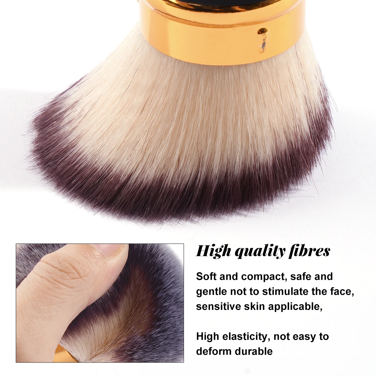 MAANGE Flat Angle Retractable Makeup Brush Kabuki Brush for Liquid, Cream, Powder, Foundation, Contouring, Blush Travel Set