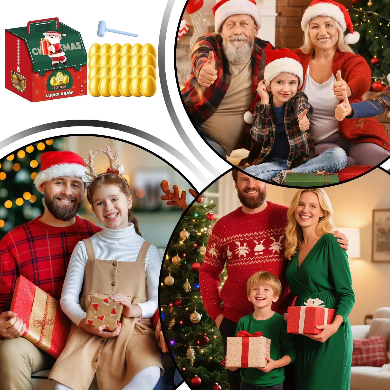 

Easter Filling Eggs Golden Easter Decoration Egg Plastic BlindBox Toy Simulation 24 Day Reusable Collectible Toy Festival Party