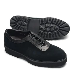 Designer Luxury Men's Casual Shoes Black EVA Soft Sole Genuine Cow Suede Leather Oxfords Social Party Sneakers Man Footwear