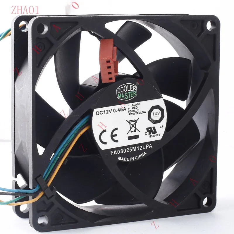 Z   1pcs for FA08025M12LPA 80*80*25MM 0.45A DC 12V 4-lines cooling fan 8CM PWM 4Pin