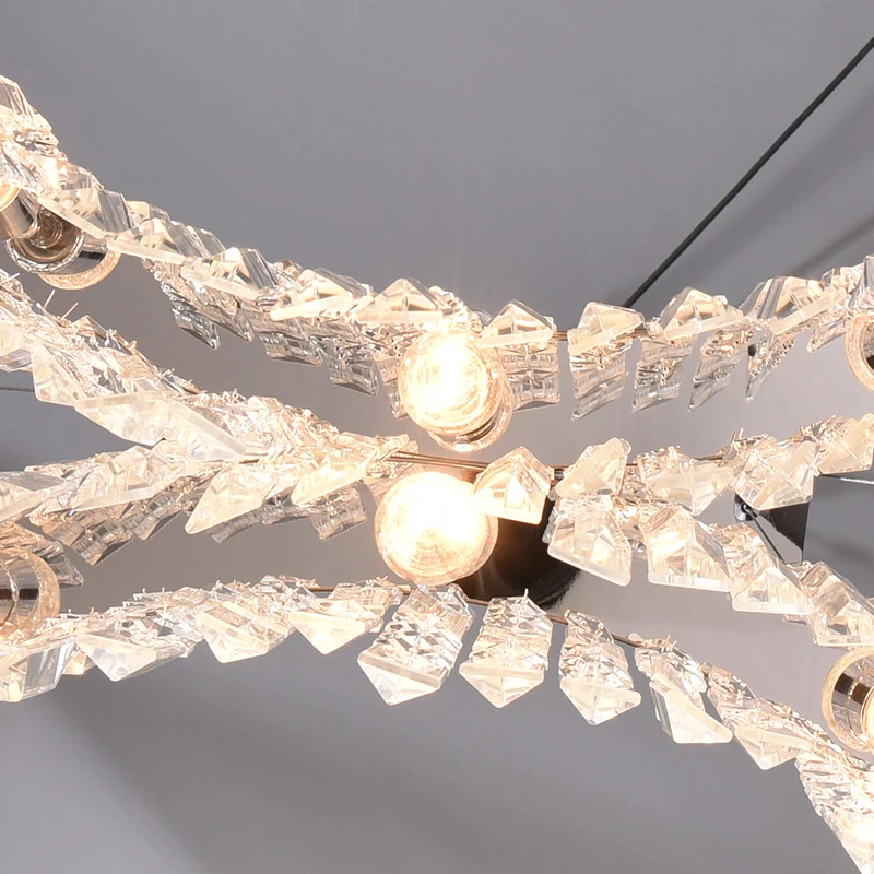 Modern Luxury Design Stainless Steel Creative Crystal Chandelier Pendant Light For Hotel Living Room Dining Room