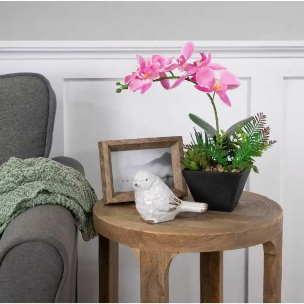 

13 in. Artificial Orchid with Succulent Plants in Pot,Add a touch of floral beauty to any decor with this lovely orchid.