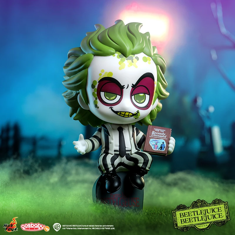 Hot Toys Cosbaby Beetle Juice Model Collection 13cm Cute Ornaments Decorations Fluorescent Batman Figurine The Joker Dark Knight