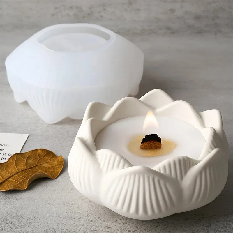 DIY Silicone Mold For Lotus Candlestick Multi Functional Ashtray Storage Box Silicone Mold Creative Handicraft Accessories