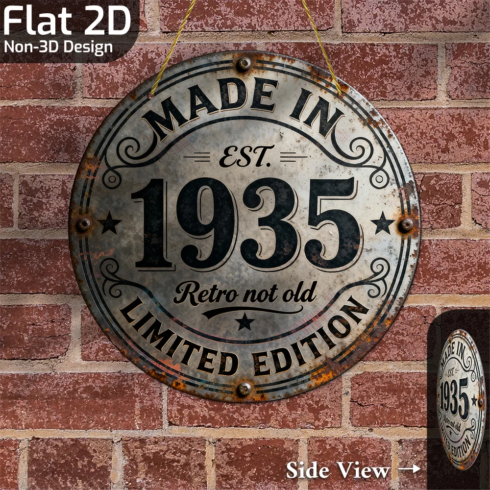 2D Flat - 1pc Vintage Metal Aluminum Decorative Sign , Starting from 1935 - a Classic Vintage Spirit from 1935
