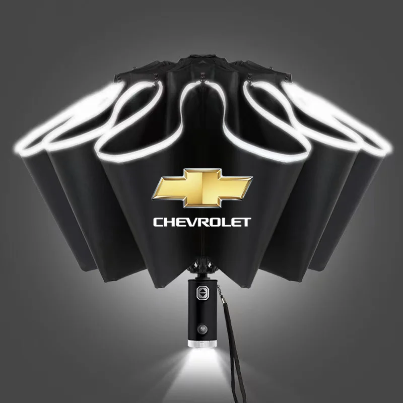 

Автоматический зонт со светодиодной светоотражающей полосой, зонт от дождя и ветра для Chevrolet Spark Captiva Cruze Tracker Orlando Trax Epica