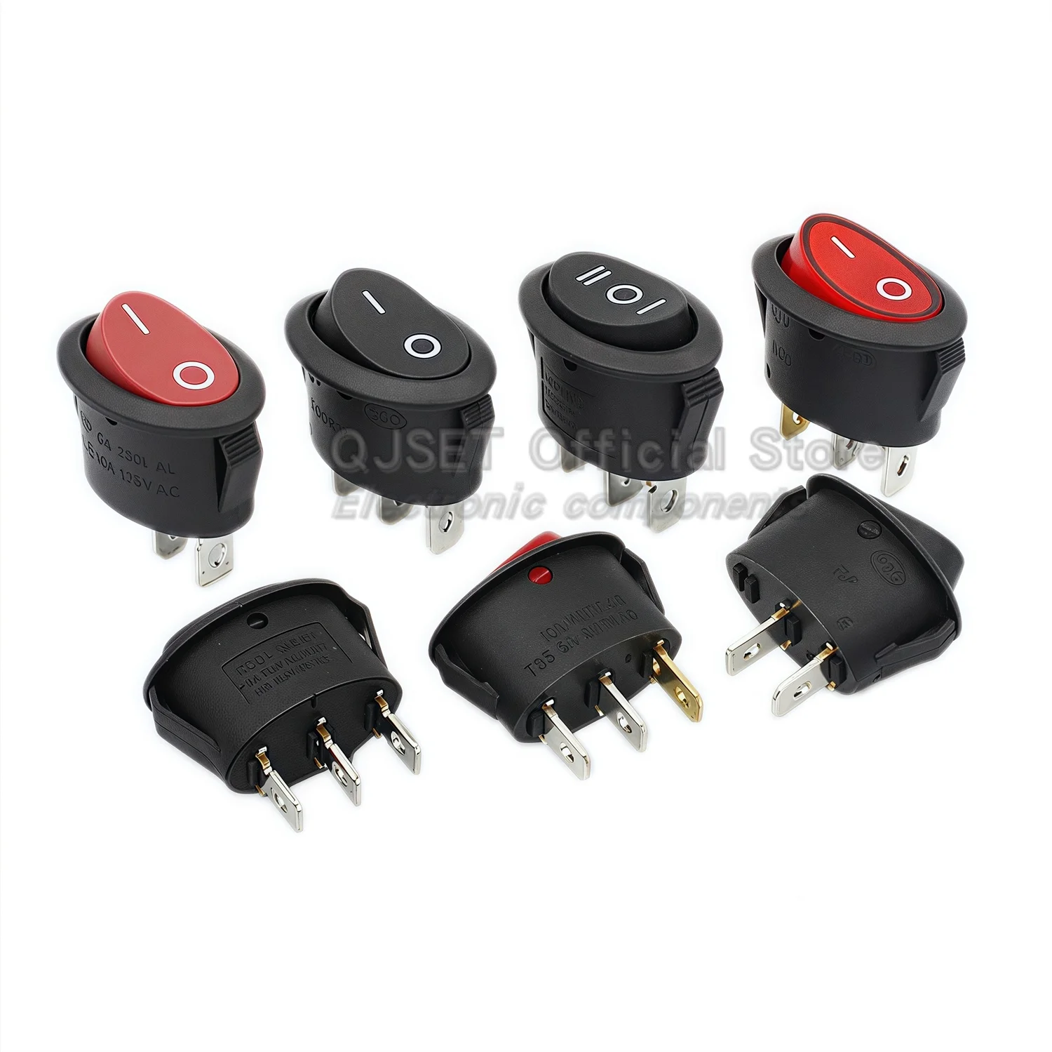 2 pcs KCD7 KCD1 Oval Switch 2 Pins 2 Gears / 3 Pins 3 Gears, Electric Kettle Rocker Power Switch Rocker Switch With/Without Ligh