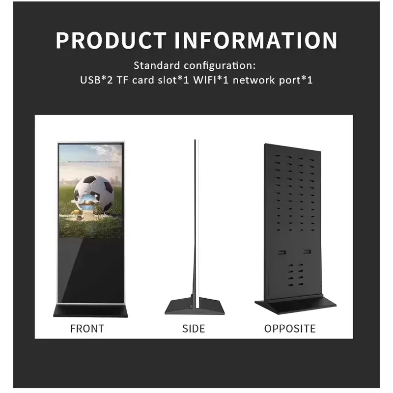 High Quality 43 Inch Indoor LCD Display Floor Standing Advertising Player Poster Kiosk All in One Digital Signage Machine
