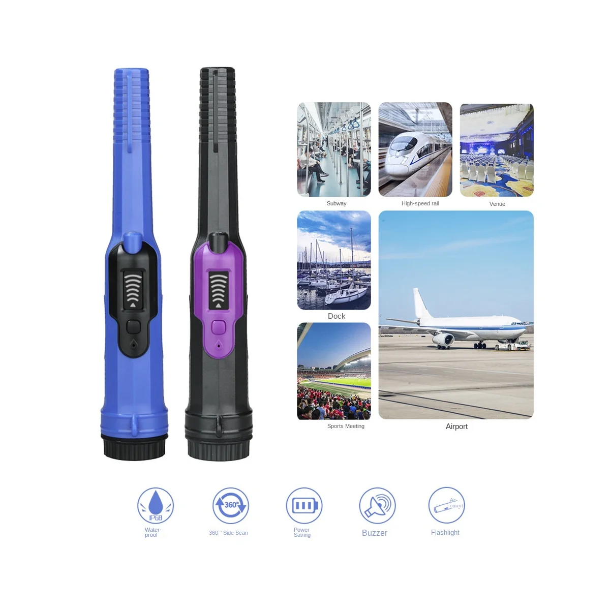 LED Display Metal Detector Pinpointer Handheld Pin Pointer IP68 Full-Waterproof Treasure Hunting Tool Adults-A