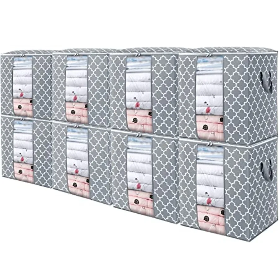 

Набор из 8 сумок для хранения/контейнеров для организации и хранения одеял и одежды объемом 100 л, складные органайзеры для постельного белья