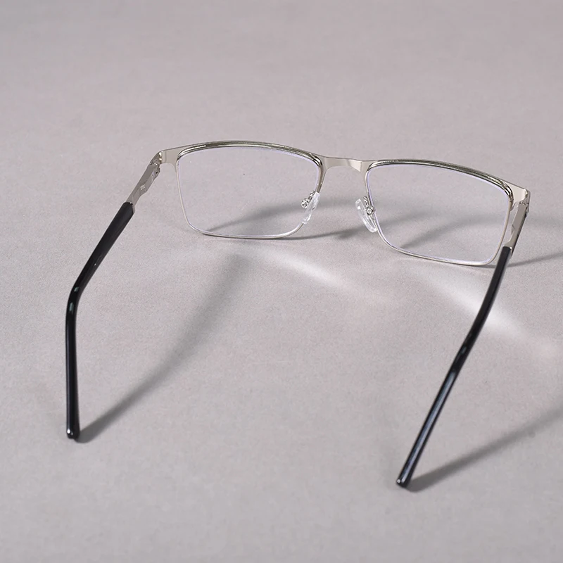 Blau Licht Lesebrille Männer Computer Leser Anti Glare Metall Rahmen mit Federscharnier Doppel Farbe Metall Brillen Rahmen + 100 – Detail 10