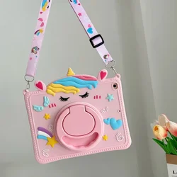 Cute Unicorn Cover for iPad Air 1 2 3 4 5 Pro 9.7 11 10.5 Silicon Case iPad A16 11 10.2 10.9 10th 9th 8th 7th Stand Handle cover