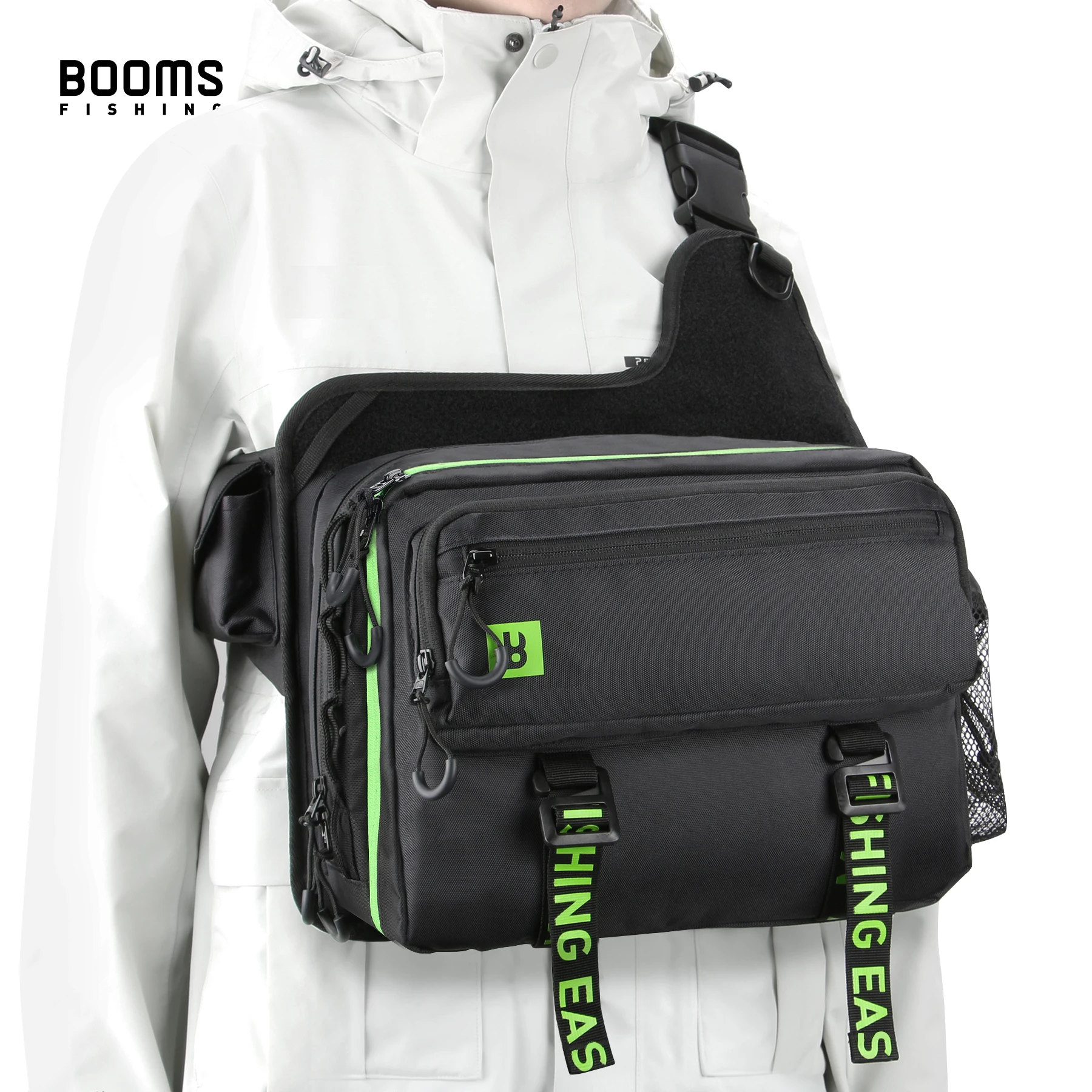 Booms Fishing IB1 Angeltasche, hohe Kapazität, Tackle-Aufbewahrungstaschen, großer Meer-Süßwasser-Rucksack, Karpfenangeln, professionelle Geräte – Detail 1