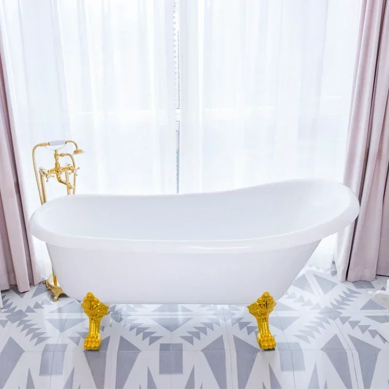 

-Only Sell 4 PCS/Set (2 Big And 2 Small ) Leg Bathtub Foot Metal Leg White Bathtub Accessories Brass Bathtub Foot