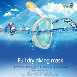 Full Face Snorkel Mask with Detachable Camera Mount,Snorkeling Swimming Diving Mask Wide View Anti-Fog Anti-Leak for Adult Kids