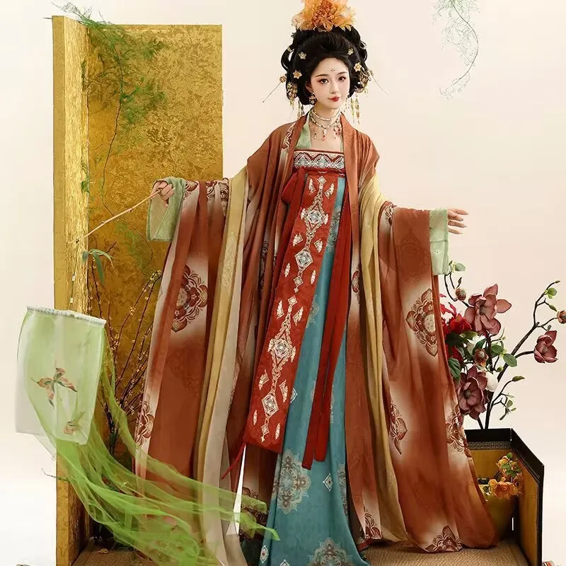 

Новое женское платье Ханьфу 2026 года: китайский винтажный костюм с вышивкой, красно-черное платье Ханьфу для женщин, наряд для Хэллоуина, косплея, вечеринок