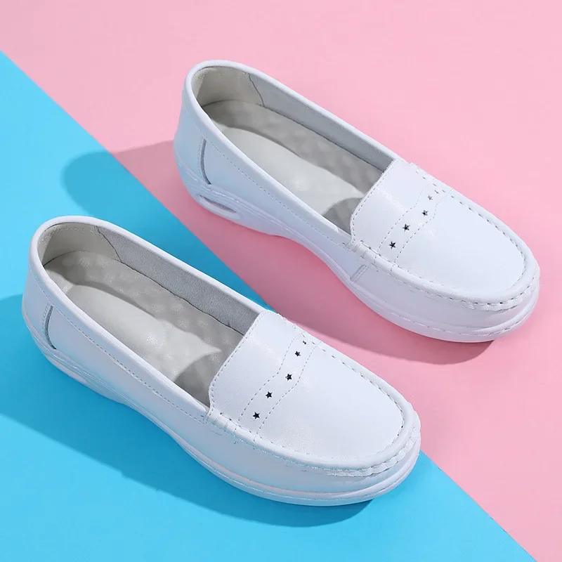 Women Shoes Simple and Fashionable Small White Shoes Spring and Autumn New Style Nurses Single  Thick Soled Shoes for Women