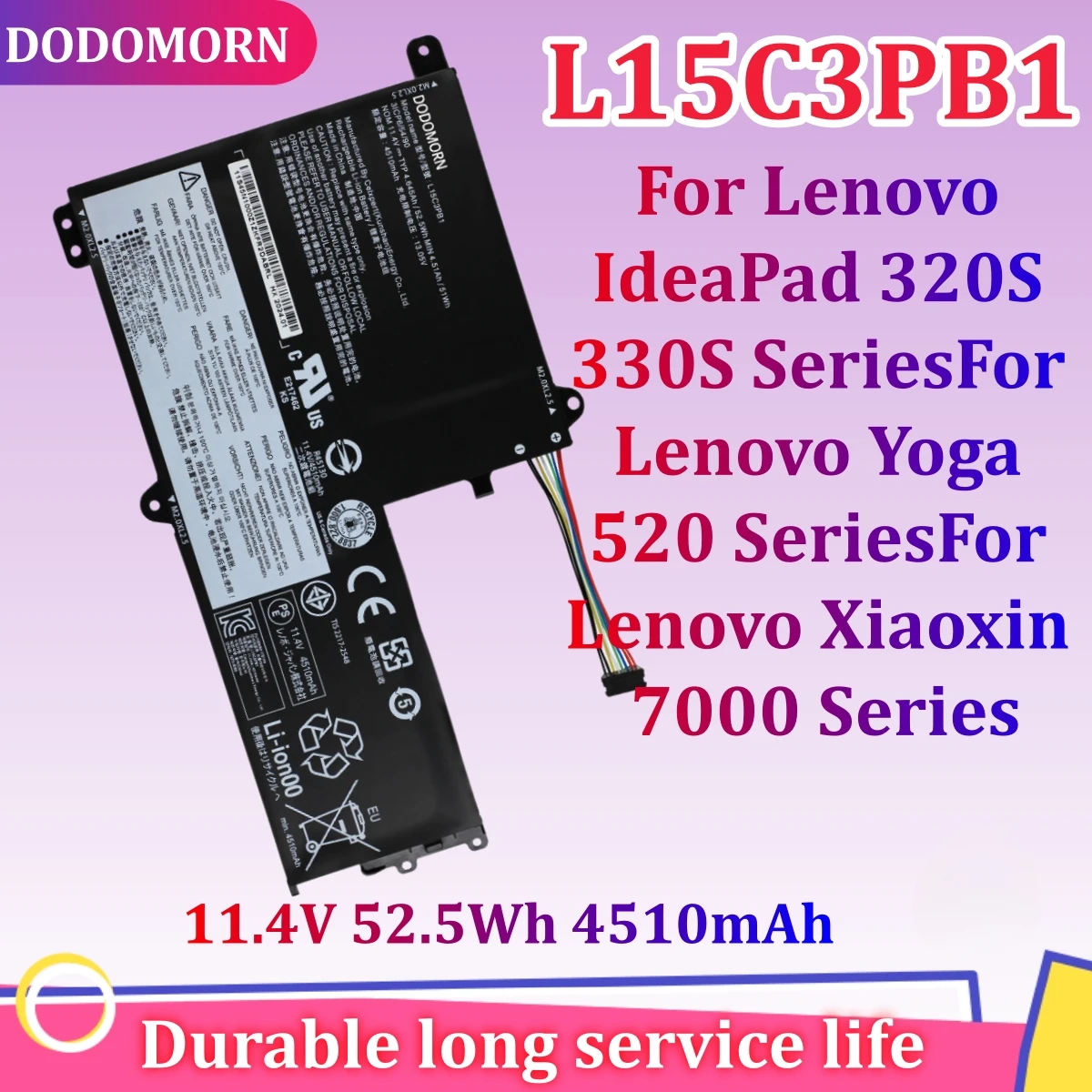 High quality L15C3PB1 Battery For Lenovo 320S-15AST 330S-14IKB Flex4-1480 Yoga520-14IKB  L15M3PB0 L15L3PB0 Factory Direct sales