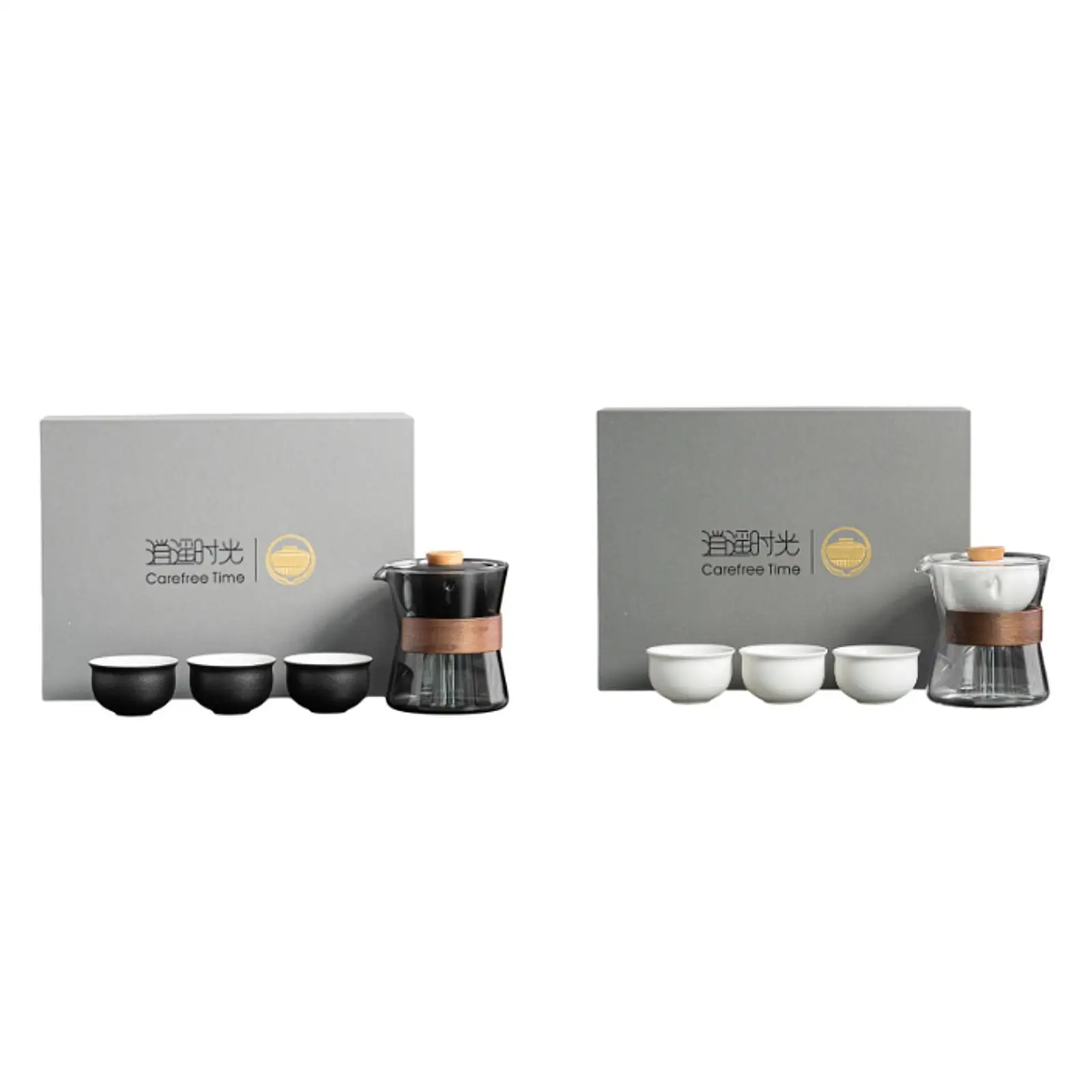 

Travel Tea Set Loose Leaf Tea Maker 3 Tea Cups Simple Practcal Clear Tea Kettle