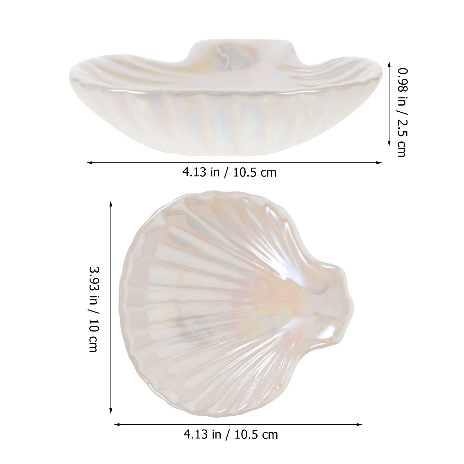 Shell Shaped Ceramic Jewelry Tray for Rings Earrings Necklaces Bracelets Desktop Organizer Display Dish Home Decor Gift Sundries