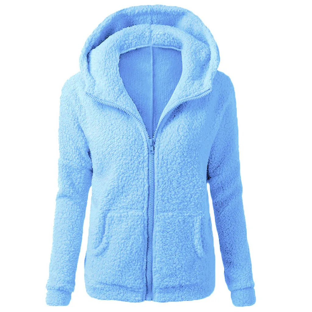 Soft Winter Female Hooded Overcoat Korean Warm Jackets Fashion New Thick Zipper Autumn Women Fleece Jacket Coat куртка женская