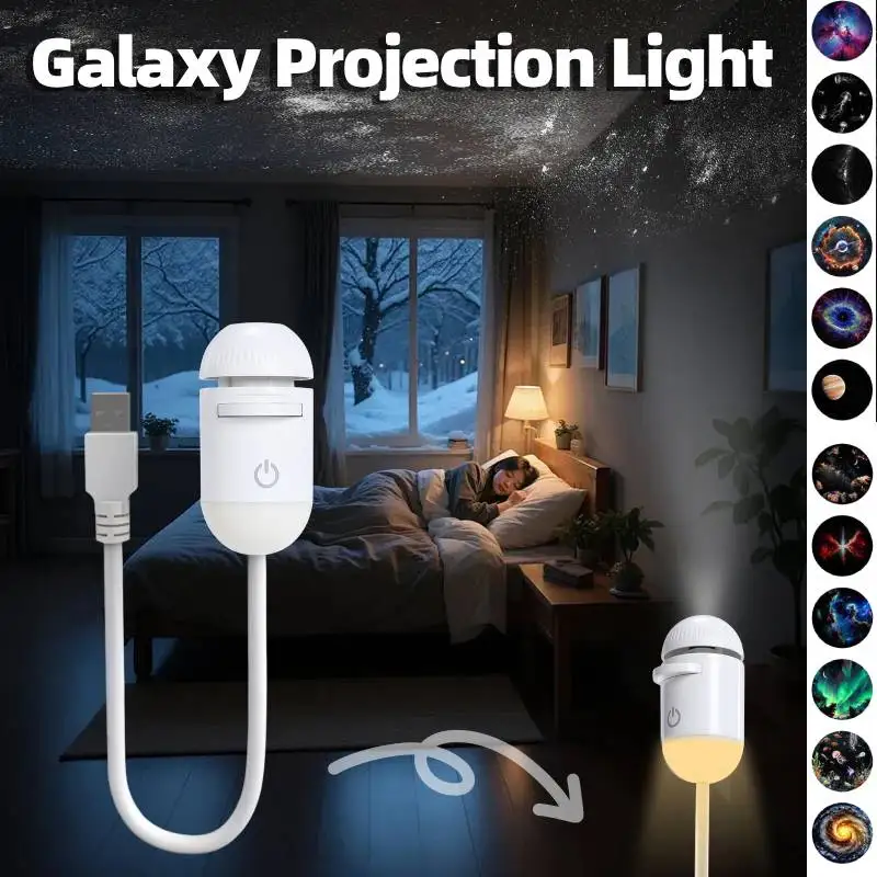 

USB Star Night Light Nebula Ceiling LED Lamp Galaxy Projection Light Starry Sky Ambient Lamp Ceiling Projector for Bedroom Party