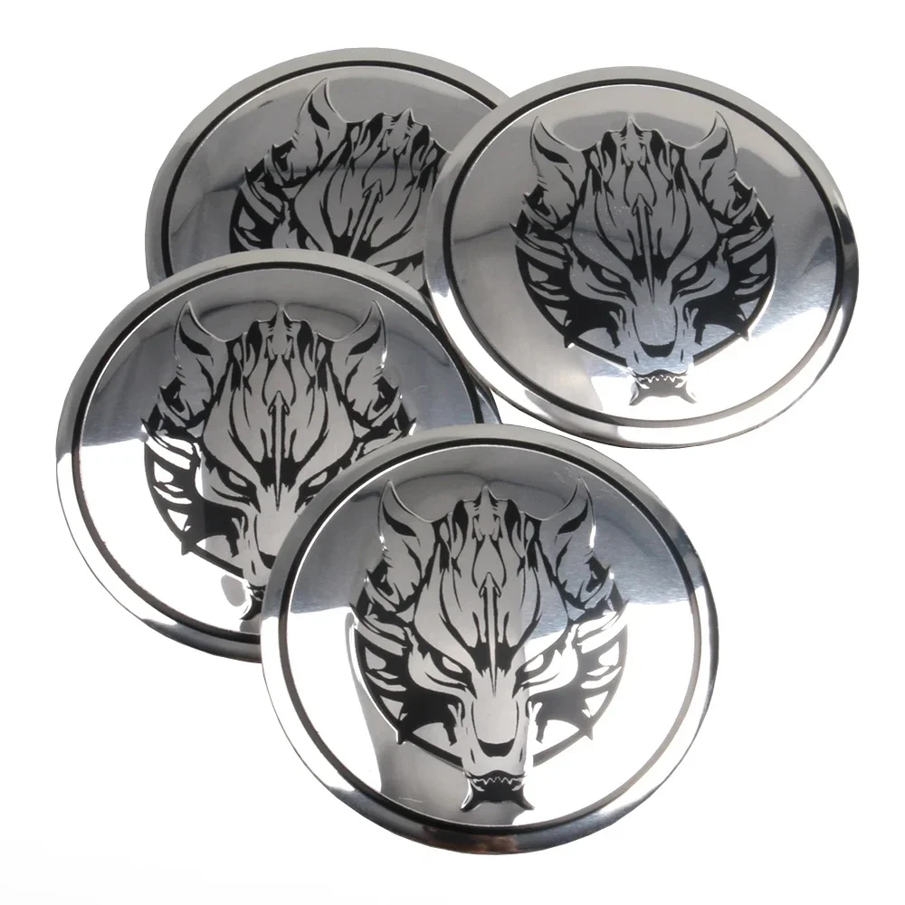 4Pcs 56mm Wolf Dragon Emblem  Car Wheel Center Hub CapsStickers for Mercedes Benz BMW Lexus Mazda Tesla Ford Chevrolet KIA