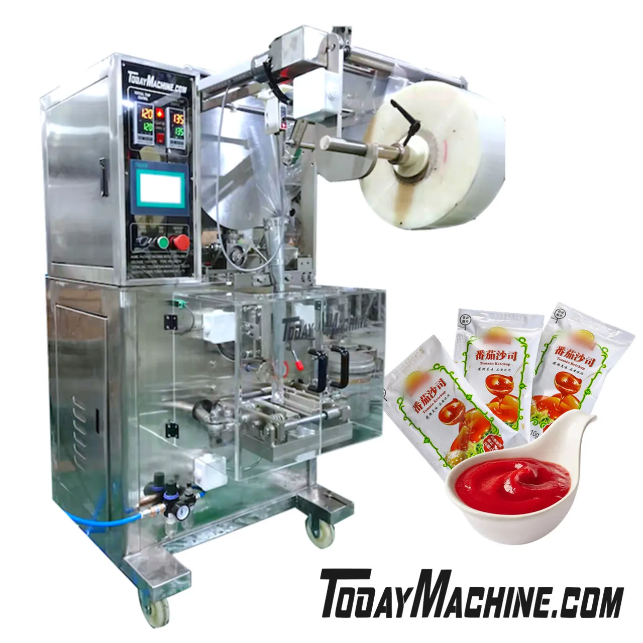 Automatic Sauce Pouch Packaging Machine Curry Paste Packing Machine 4 Sides Seal Packer