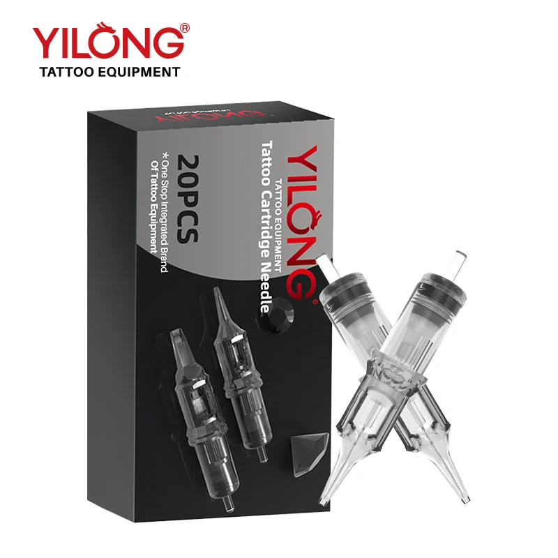 Yilong 20 Pcs/Box Tattoo Cartridges RL RS RM M1 Permanent Makeup 0.25/0.30/0.35mm Safe Needles For Tattoo Machines Supplies