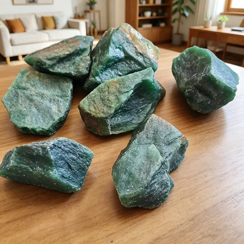 Natural Green Muscovite Stone Euchlorite Stone Kmaite Mineral Specimens Home Decoation Stone Collection Essential Oil Stone