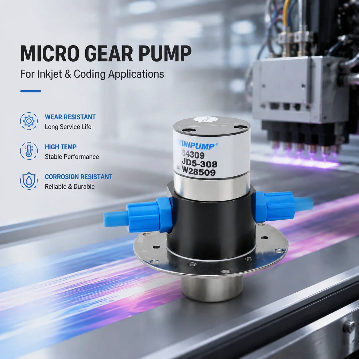 Micro Magnetic Drive Gear Pump for High Wear Ceramic Ink Applications with Ceramic Shaft