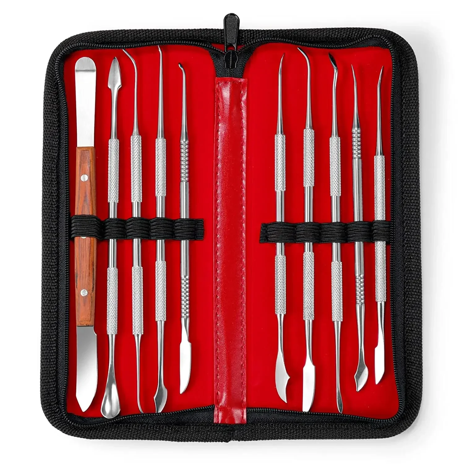 10Pcs/set Stainless Steel Dental Tools Mouth Mirror Probe Tartar Protector Tartar Tools Dentist Tool Set Decalcification